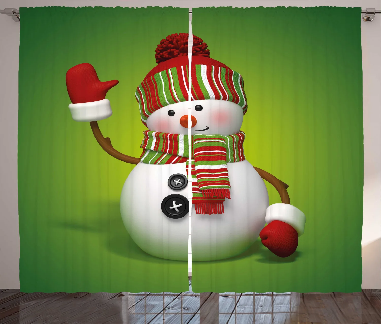 Занавески с изображением снеговика забавные шторы из атласной ткани объемным