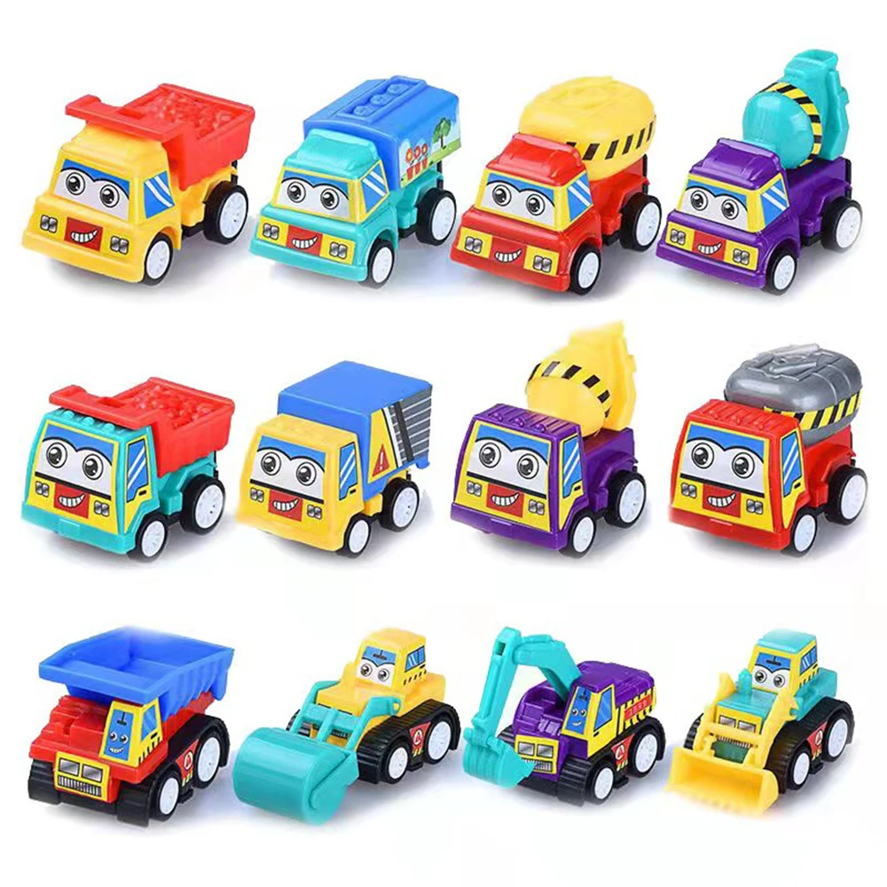 

6pcs Car Model Pull Back Car Toys Mobile Fire Truck Taxi Engineering Vehicle Kid Mini Cars Boy Gift Diecasts Toy for Children