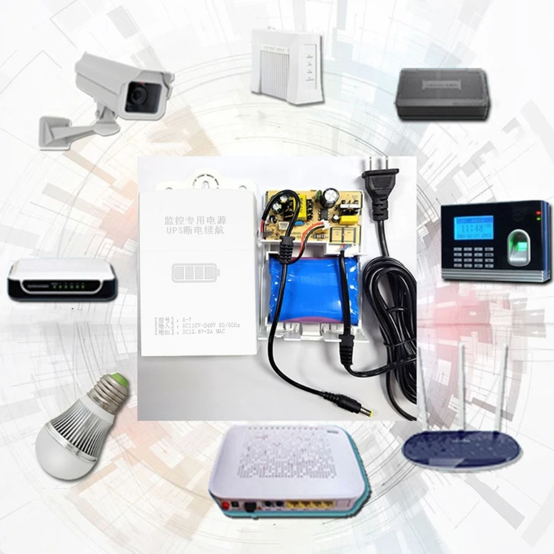 

12V-2A источник бесперебойного питания для Wi-Fi, маршрутизатора, модема, камеры безопасности