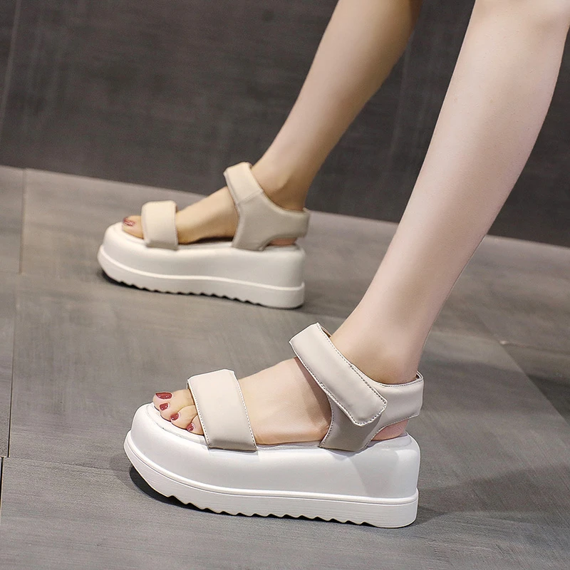 

High Heel Sandal for Women Shoes Lady 2022 Suit Female Beige Espadrilles Platform All-Match High-heeled Clogs Gladiator New Blac