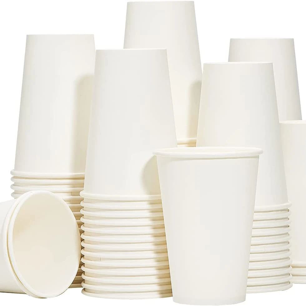

Disposable Paper Coffee Cups 12 Oz 100 Pack White Hot Coffee Paper Cups Thickened Paper Style Office Home Outdoor Supply