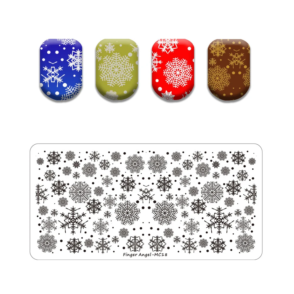 Merry Christmas Stamping Plates Tree Snowman Stamp Plate Leaf Geometric Stainless Steel Nail Art Image Stencil | Красота и здоровье