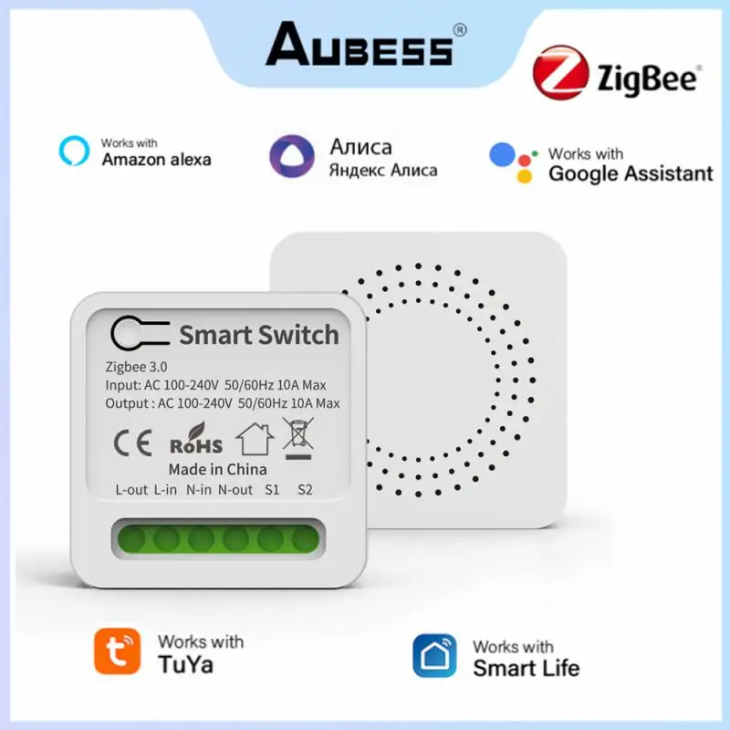 

Умный выключатель AuBess Mini Tuya Zigbee для умного дома, модуль переключения света «сделай сам» с двухсторонним управлением от Alexa Alice Google Home Яндекс ...