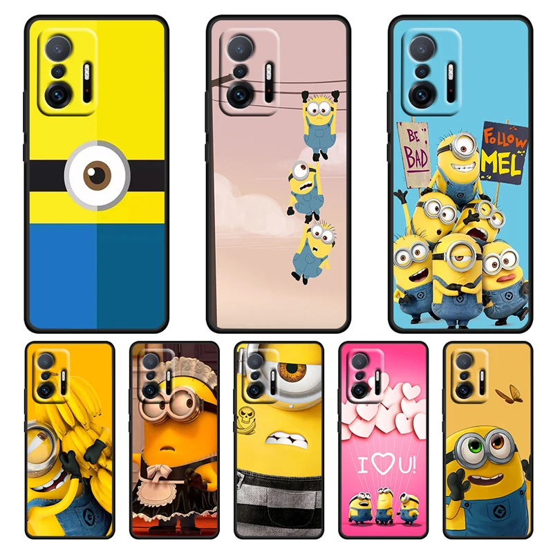 

Cute Boy Anime Minions For Xiaomi 11 11T 10T Note 10 Mi 9T Ultra Pro Lite 5G Funda Silicone Soft TPU Black Phone Case Coque Capa