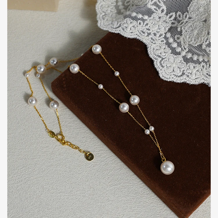  Легкое роскошное высококачественное жемчужное звездное ожерелье из