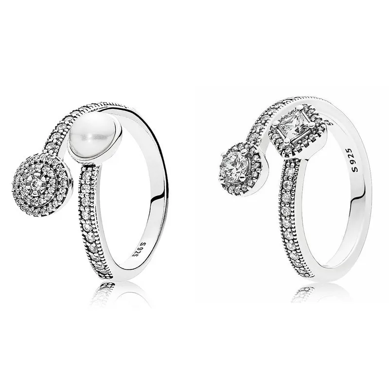 

Original Moments Abstract Elegance With Crystal Ring For Women 925 Sterling Silver Wedding Gift Fashion Jewelry
