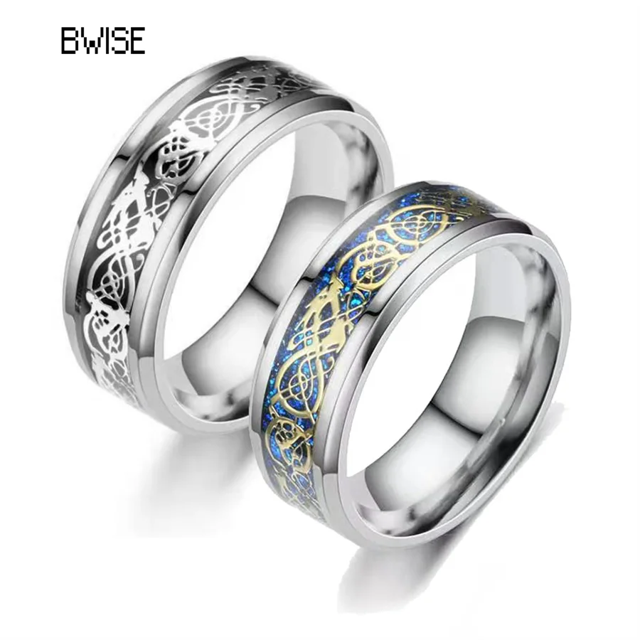 

Модное мужское вольфрамовое обручальное кольцо BWISE 8 мм, геометрический узор, инкрустированное черным углеродным волокном, нержавеющая ста...