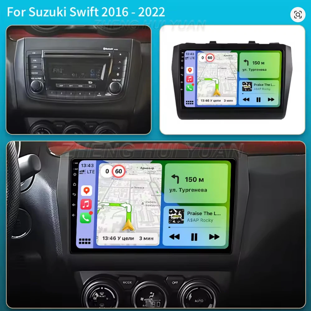 Фото Для Suzuki Swift 2016-2022 Android 15, автомобильный радиоприемник, мультимедийный плеер, Android Auto Carplay, головное устройство, навигация, GPS №2