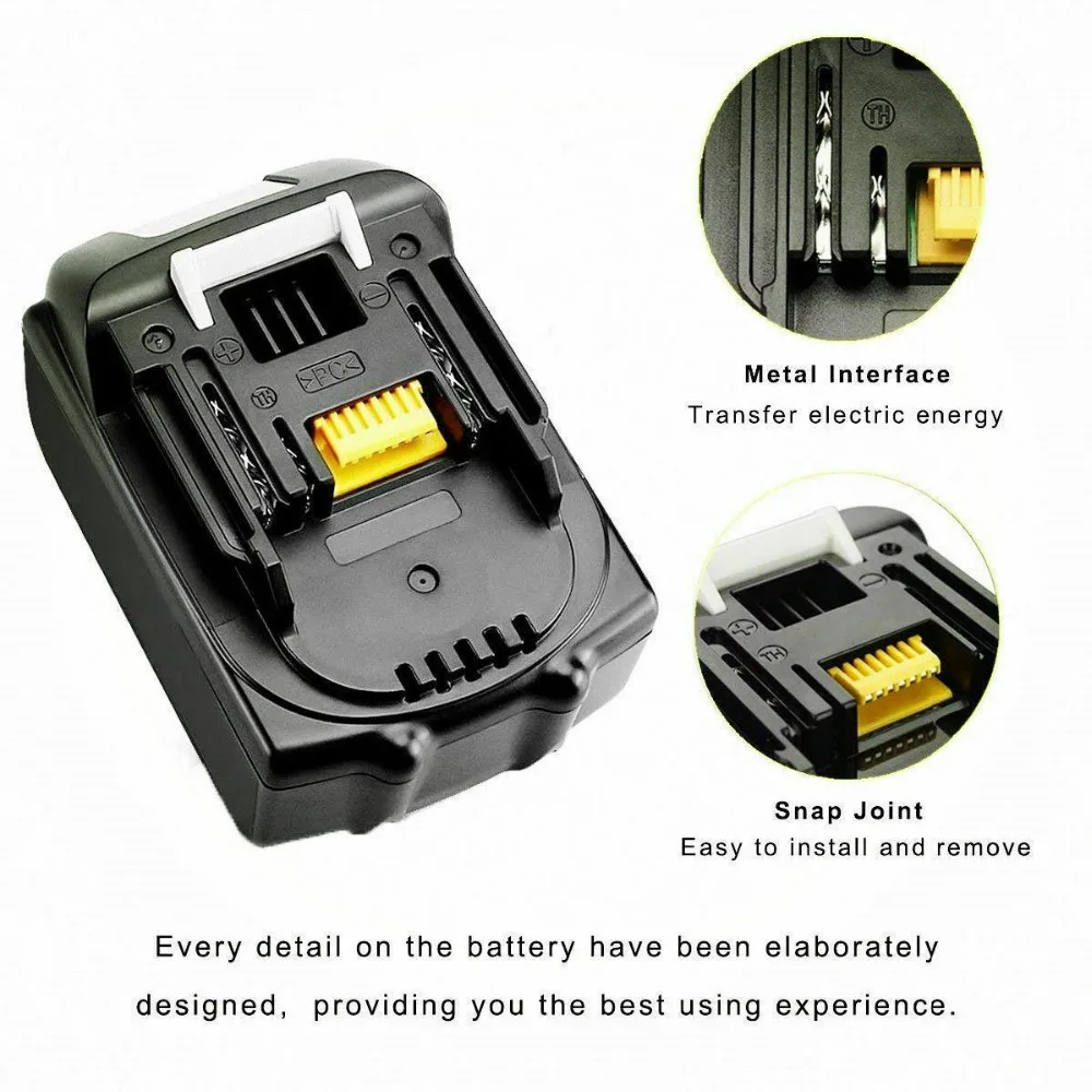 BL1860 Rechargeable Battery 18 V 18000mAh Lithium ion for Makita 18v BL1840 BL1850 BL1830 BL1860B LXT 400+charger | Электроника