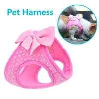 cute dog harness for small dogs cats diamond pet chest vest leash not adjustable breathable pet harness leash dog accessories