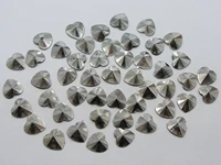 500 silver acrylic rivoli heart flatback rhinestone gems 8x8mm