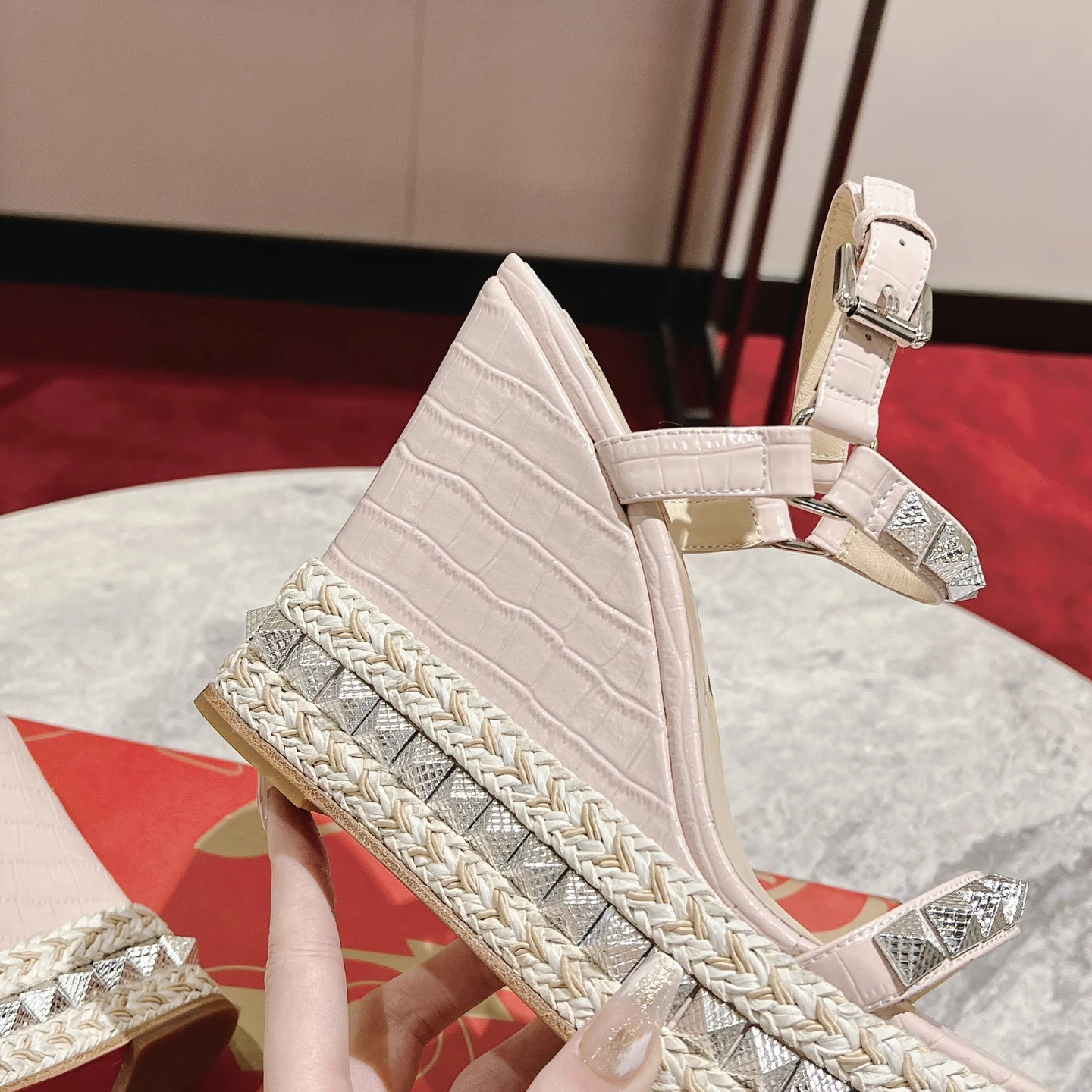 Top Quality Red Sole Womens High Heels 12cm Shoes Luxury Fashion Ladies Braided Sandals Classic Retro Designer High Heel HJ2041