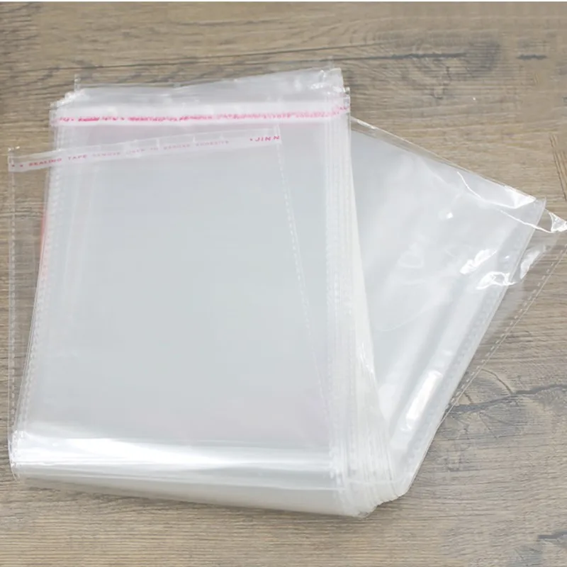 

20 шт./лот 9x50 см (46 + 4 см зажим) прозрачные самоклеящиеся пакеты из полипропилена для зонта, трубки, палочек, карандашей, стержня масляных ручек