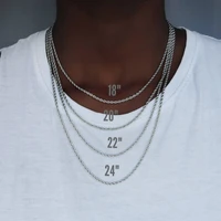 2022 new rope chain necklace men temperament 3mm width minimalist twist rope chain necklace