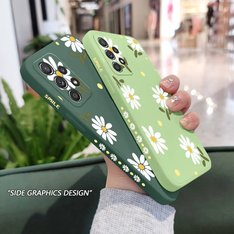 Gentle Daisy Case For Samsung A73 A53 A33 A23 A13 A03 A03S A72 A52 A52S A32 A02S A02 A12 A71 A51 A04 A22 A21S A04S 4G 5G Cover
