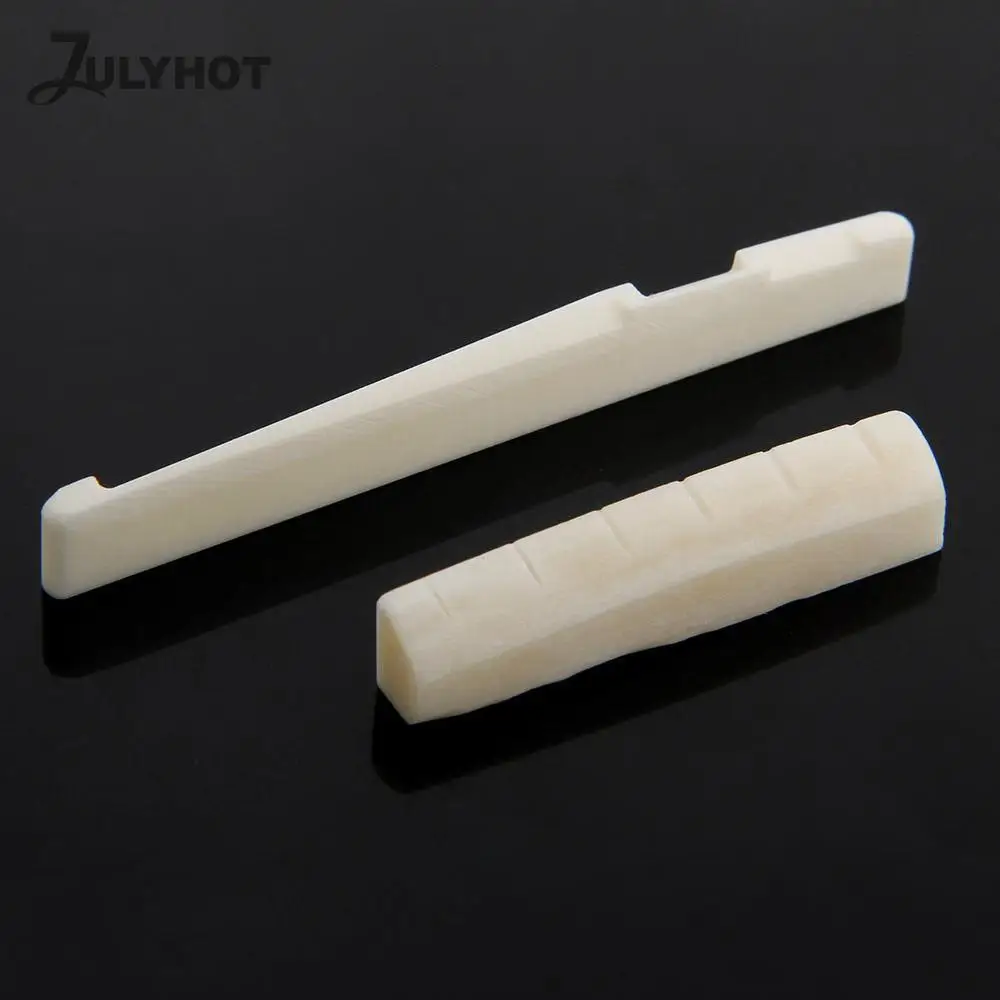 

1 Set Real Ox Bone 6 String Guitar Bridge Pins Nail Nut Saddle Part For Folk Acoustic Guitar Bridge Saddle