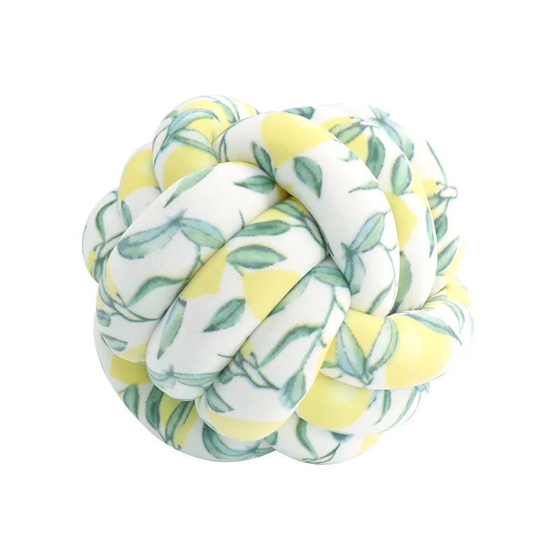 

Nordic Round Knotted Throw Pillow Cushion for Home Sofa Children's Room Decor Pink Green Navy Blue Ball Pillow Cushion