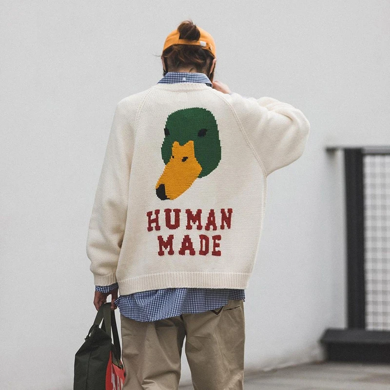 

HUMAN MADE Sweater Mallard Duck Men Women 1:1 Human Made Oversized Knitted Pullover