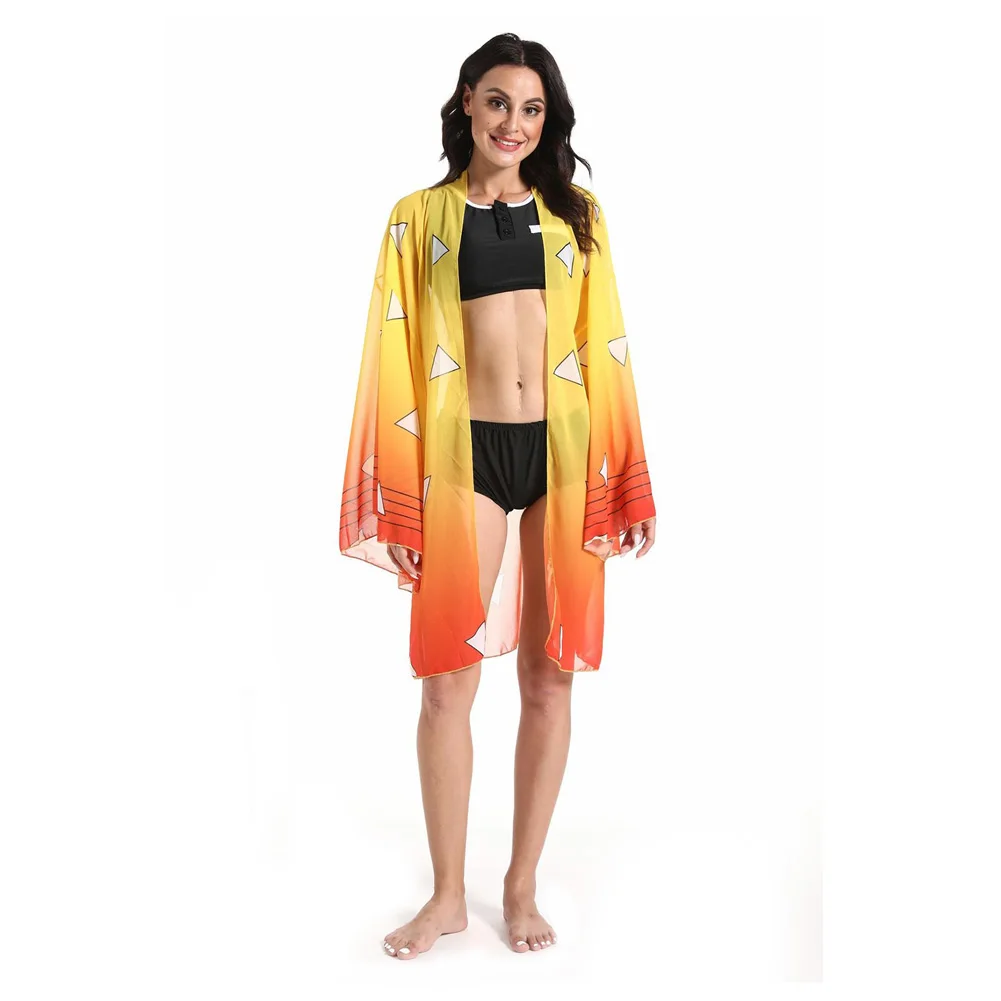 

Anime Demon Slayer Kimetsu no Yaiba Agatsuma Zenitsu Bikini Beach Swimsuit Set