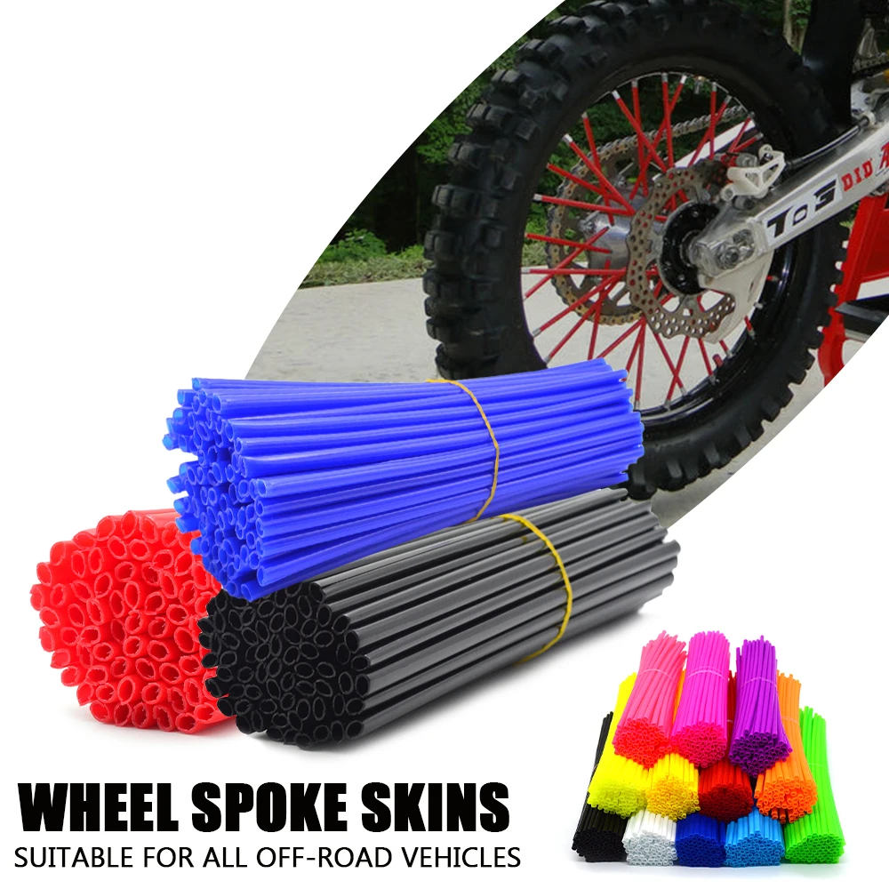 

72pcs Dirt Bike Wheel Rim Spoke Skins Covers Wrap Tubes Decor Protector Kit For CR YZ RM KX 80 125 250 450 500 CRF YZF RMZ KXF