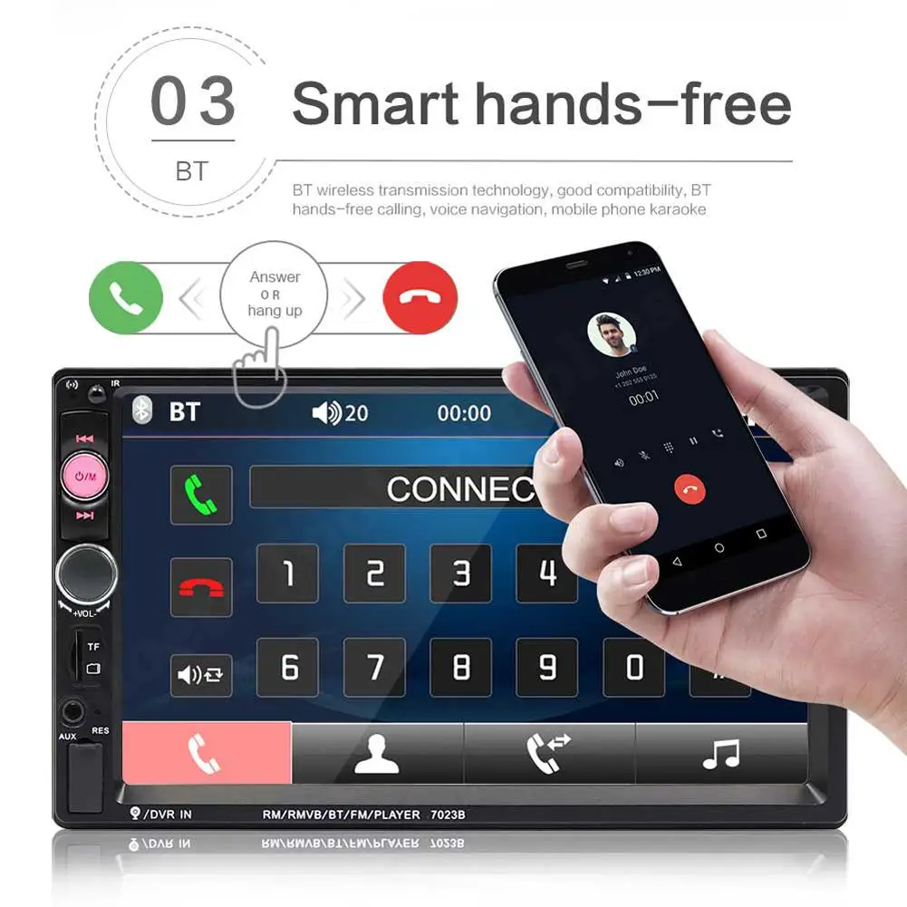 

7 Inch Car MP5 Player HD Multimedia Player Touch Screen Auto Audio Bluetooth-compatible TF FM Hands Free Call Reversing Priority