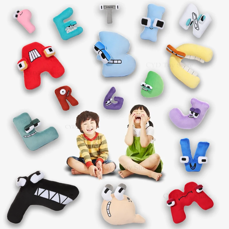 

Alphabet Lore Plush Toy Anime Doll Kawaii 26 English Letters Stuffed Toys Children Montessori Numbers 0-9 Doll Toy Plush Gifts