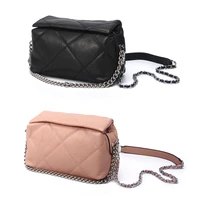 genuine leather chain shoulder messenger bag woman rhombus flap small pillow bag solid color versatile tote bag