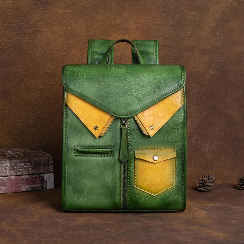 MOTAORA Genuine Leather Women Backpack Vintage Handmade Cowhide Ladies Travel Bag Creative Backpacks For School Teenagers Girls |