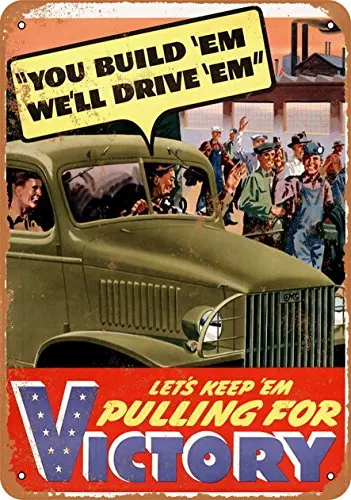 

Metal Sign - 1943 Builds War Trucks for Victory - Vintage Look