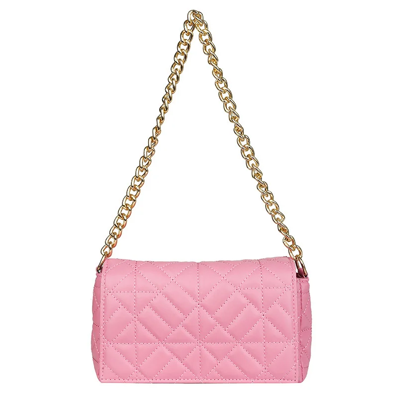 

Women's Rhombus Handbag 2022 Contrast Color Summer Retro Embroidery Chain Armpit Small Square Bag Simple Trendy Shoulder Bag