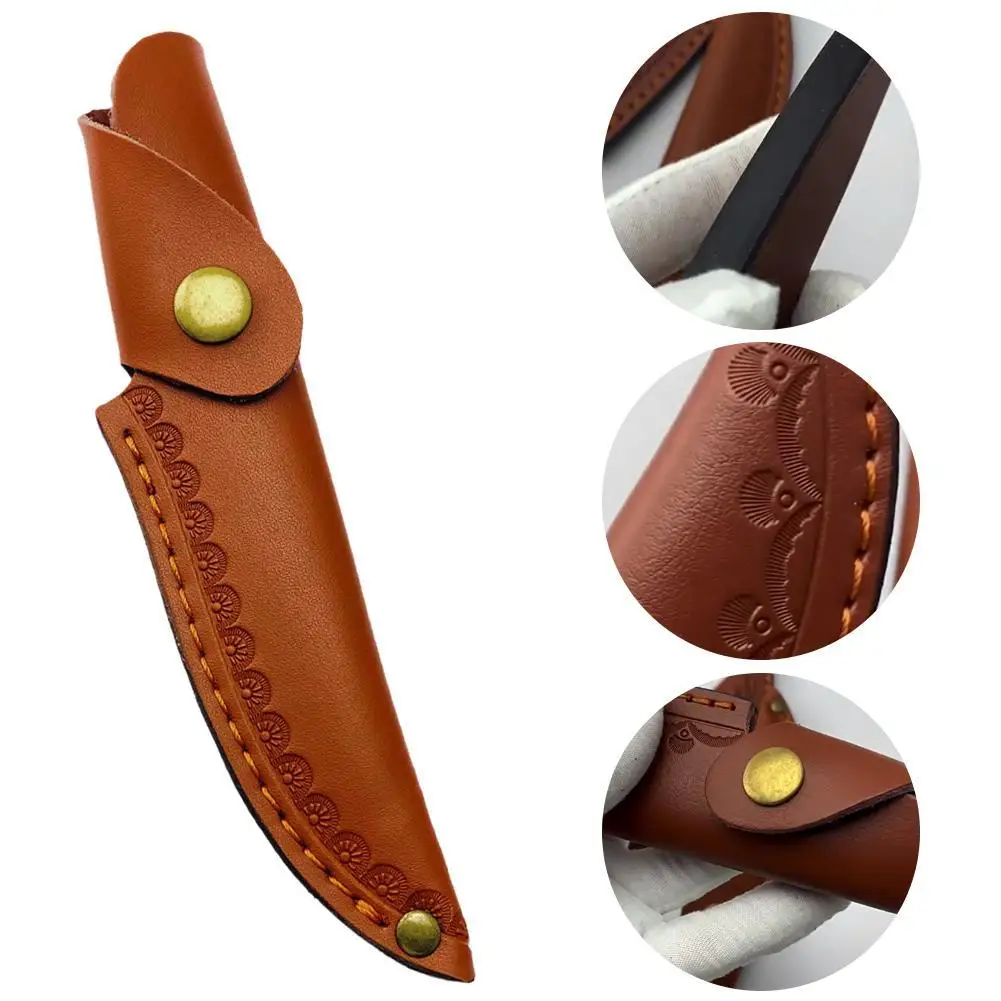 

1PC Outdoor Small Straight Knife Set Belt Loop Hunt Multi Holster Carry Sheath Leather Scabbard Cowhide Knife Sheath