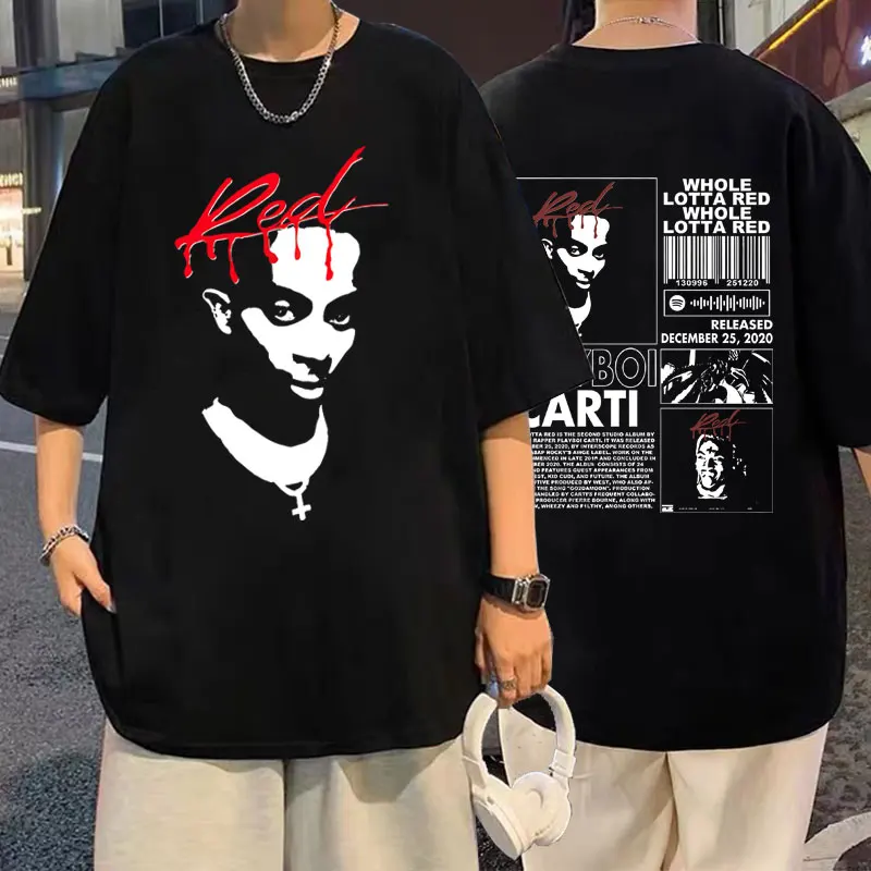 

Rapper Playboi Carti Whole Lotta Red Album Print Graphic T Shirts Men Casual Oversized T-shirt Summer Men's Short Sleeve Tshirt