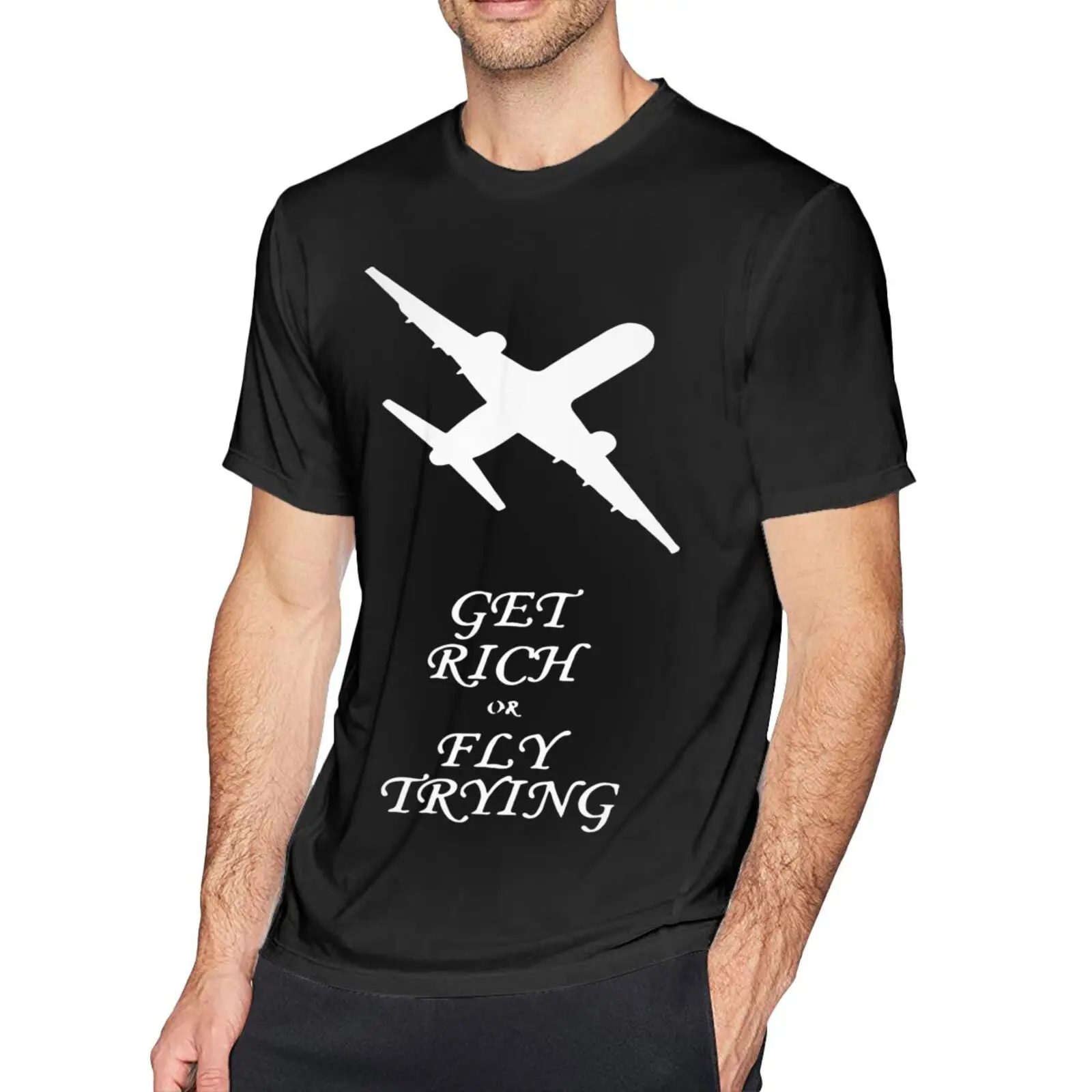 

Мужская футболка оверсайз с принтом «получить богатство или летать», 2019