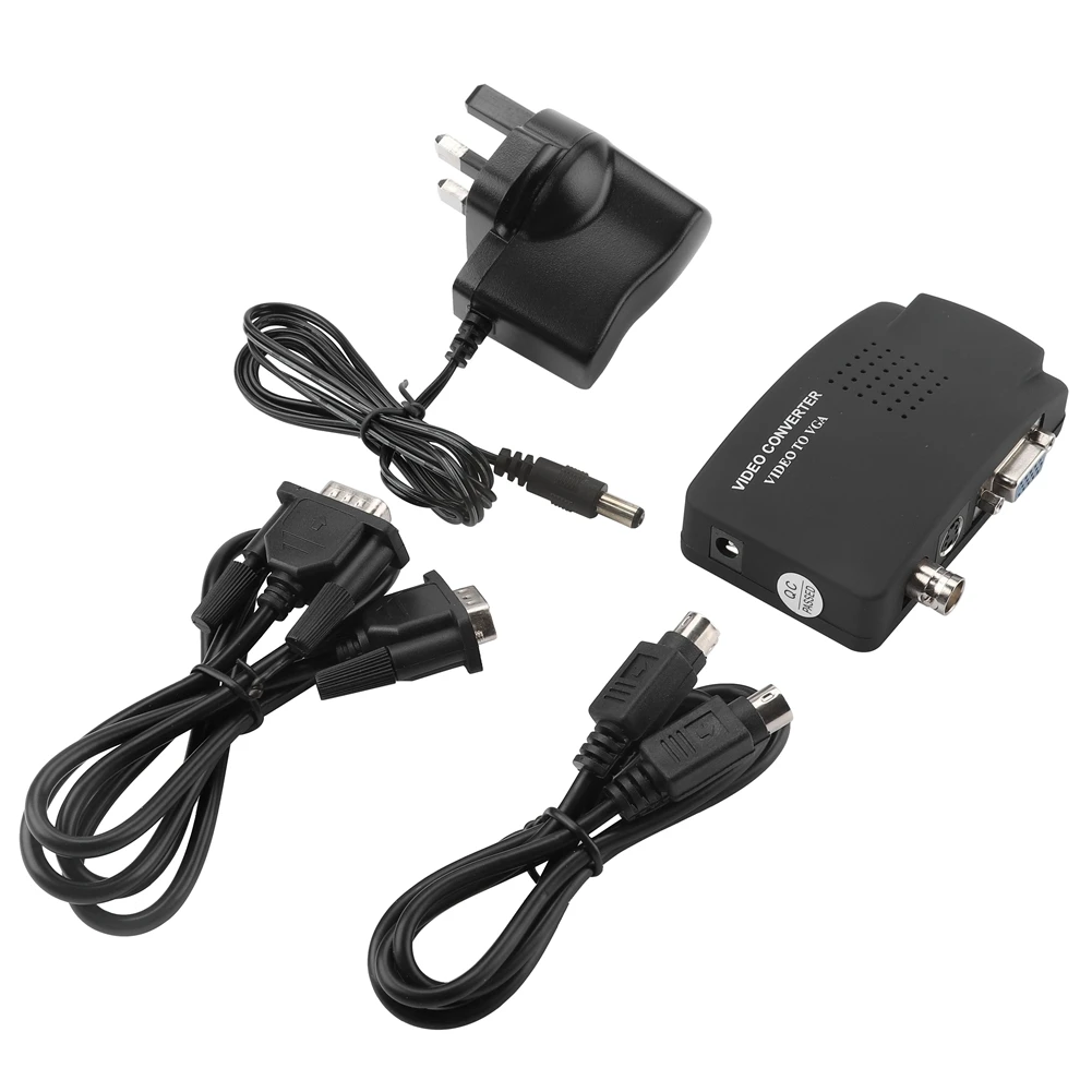 

BNC S-video To VGA HD Converter Adapter for Computer PC Monitor UK Plug bnc