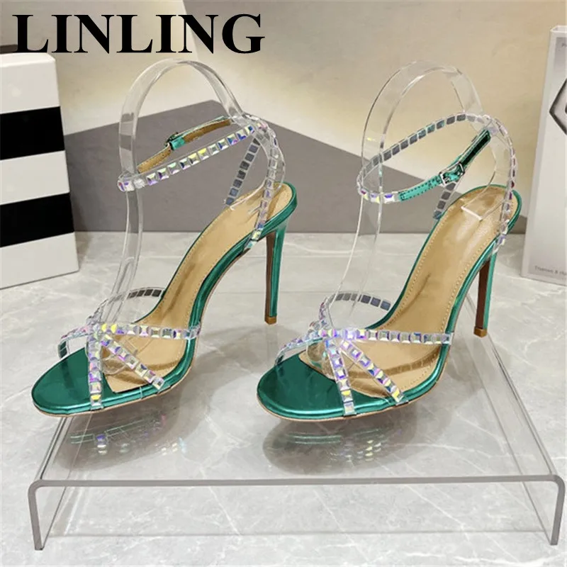 

Сандалии женские прозрачные с ремешком из ПВХ, высокий каблук, модная свадебная обувь, дизайнерские босоножки, лето 2023