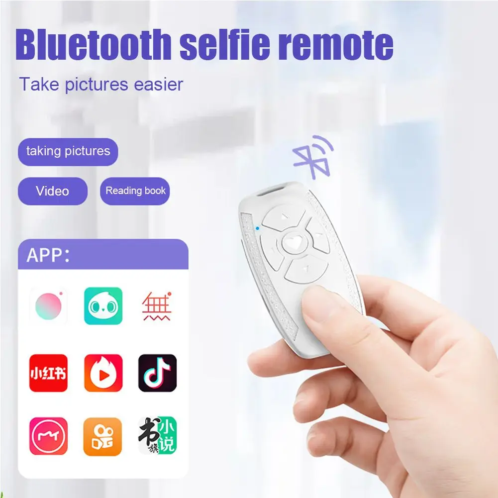 

Professional Rechargeable Bluetooth Selfie Camera Stick Remote Control Self-Timer Wireless Shutter Release Button
