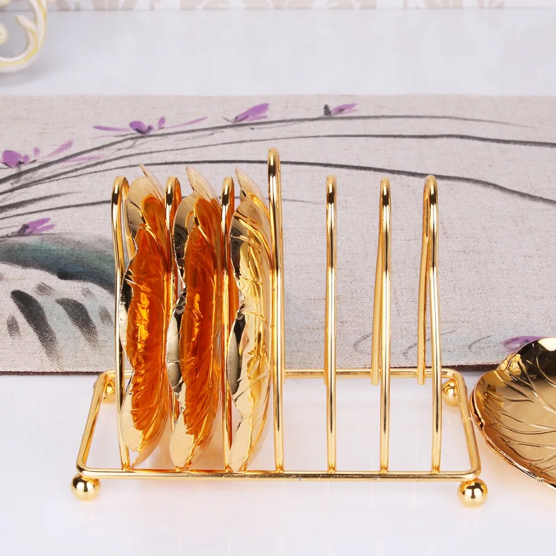 6 шт. классический золотистый коктейльный металлический подставка