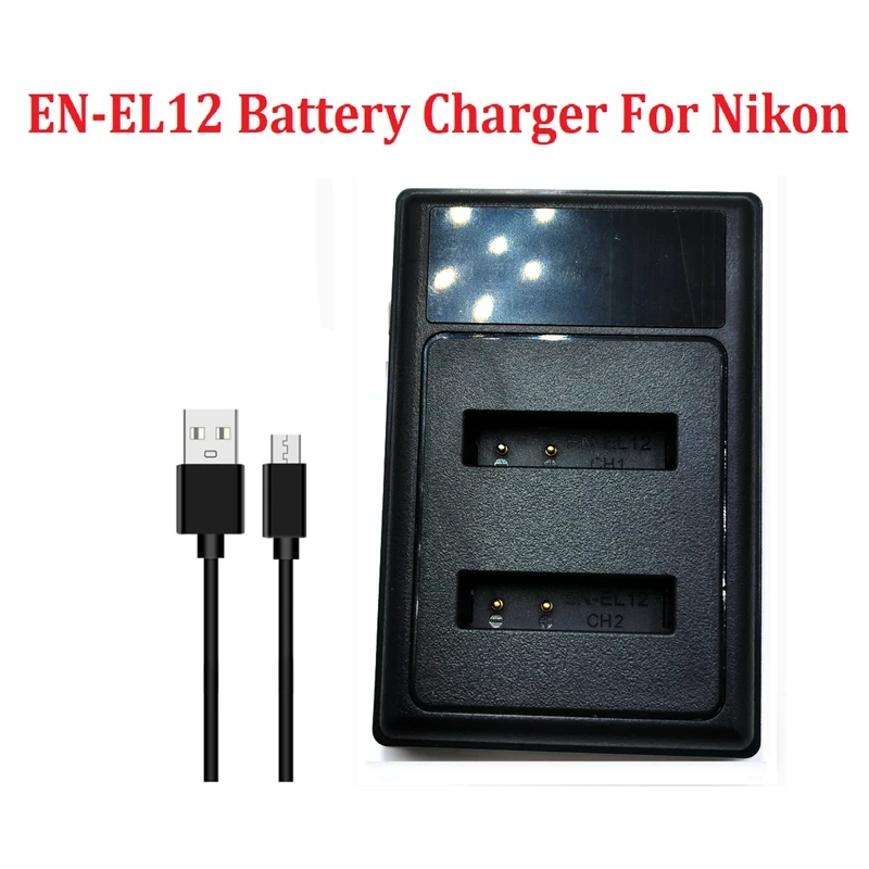 

Зарядное устройство EN-EL12 с ЖК-дисплеем и двумя USB-портами