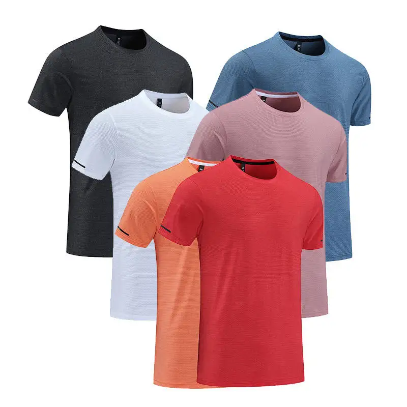 

Men Sportswear Clothes Gym Wear Fitness Jogging Active Nylon Shirt Custom Logo Dry Fit Sport Shirts For Man