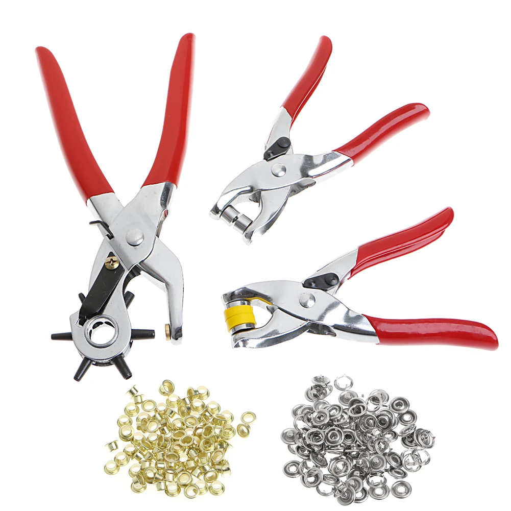 

3Pcs/Set Leather Hole Punch Rep Tool Eyelets Grommets + Pliers Kit