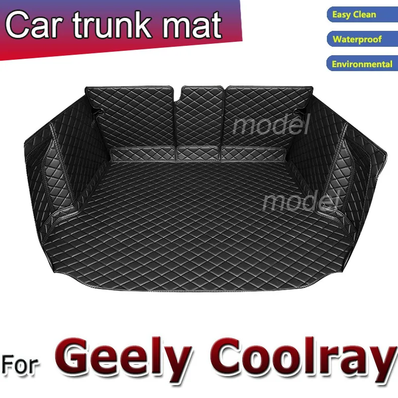 

For Geely Coolray 2019 2020 2021 2022 Car Boot Mat Rear Trunk Liner Cargo Leather Floor Carpet Tray Protector Accessories Mats