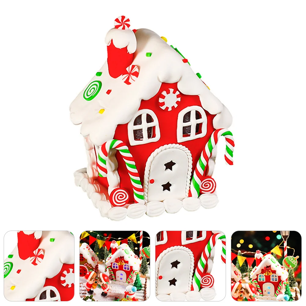 

Christmas House Gingerbread Village Houses Xmas Decor Candy Ornaments Ornament Clay Decorations Hanging Mini Ledpendant Dough