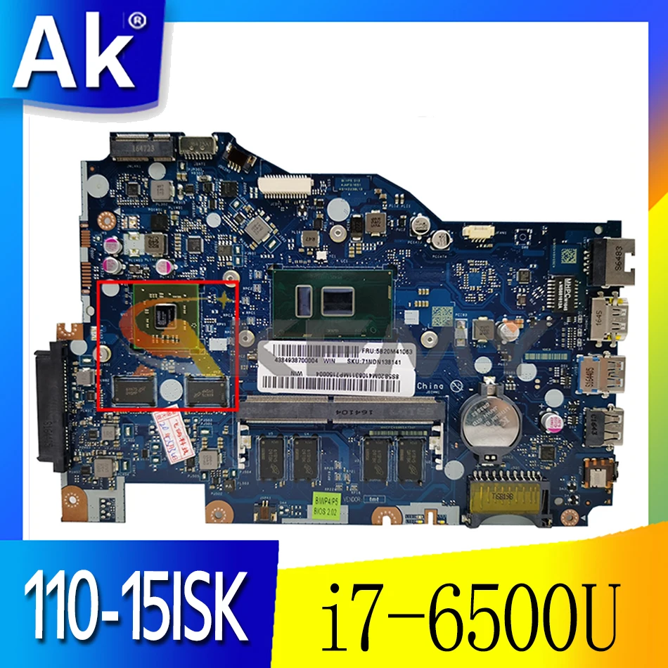 

Материнская плата для ноутбука Lenovo 110-15ISK BIWP4 / P5 LA-D562P CPU i7 6500U 4 Гб ОЗУ GPU R5 M430 2G 100% тест работает Бесплатная доставка