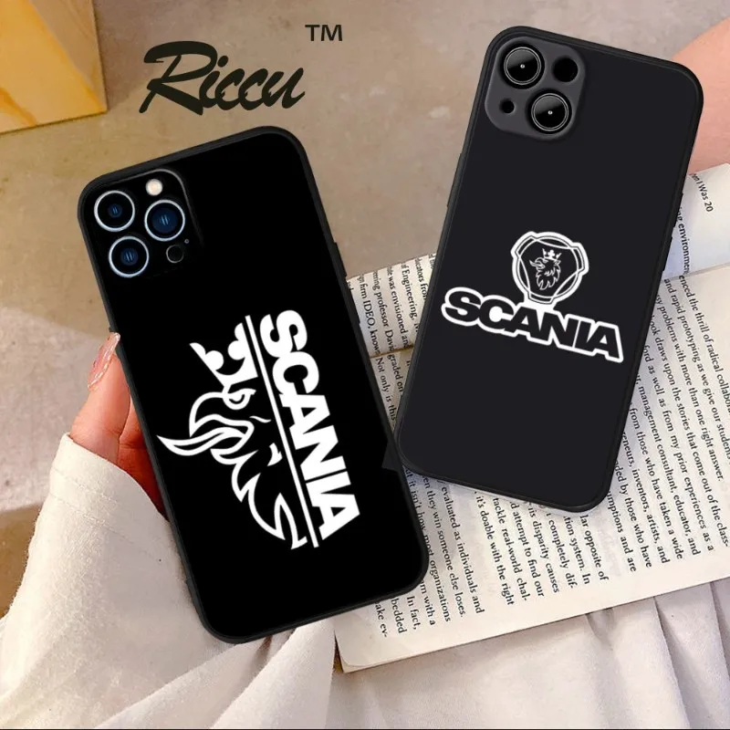 

Car Scaniaes-Truck-SAAB V8 Phone Case FOR IPhone 14 13 11 12 Pro 8 7 Plus X Pro MAX XR XS MINI Soft Silicone Black Covers
