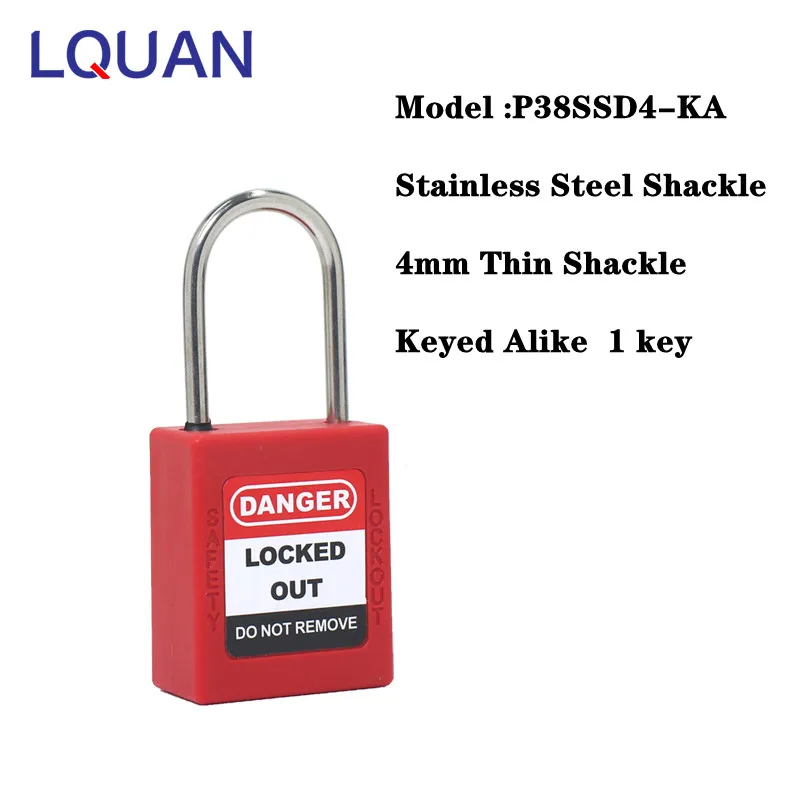 

LQUAN 4mm Thin Stainless Steel Shackle ABS Safety Padlock For Ten Colors