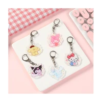 sanrio acrylic keychain hellokitty cinnamoroll mymelody kawaii creative cartoon anime keychain pendant diy bag keychain