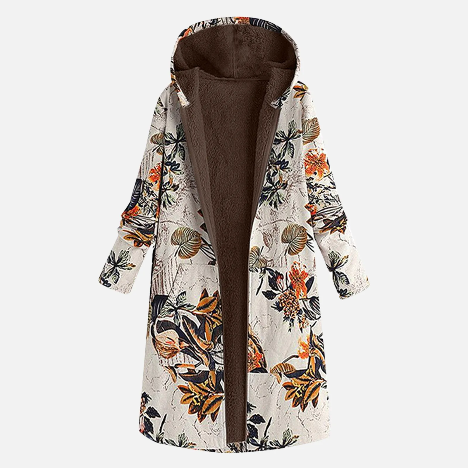 

Blue Tunic Women's Fashion Warm Coat Jacket Floral Printed Coat Warm Hoodie Soft Coat Long Sleeve Zipper Jackets Mocks for Women