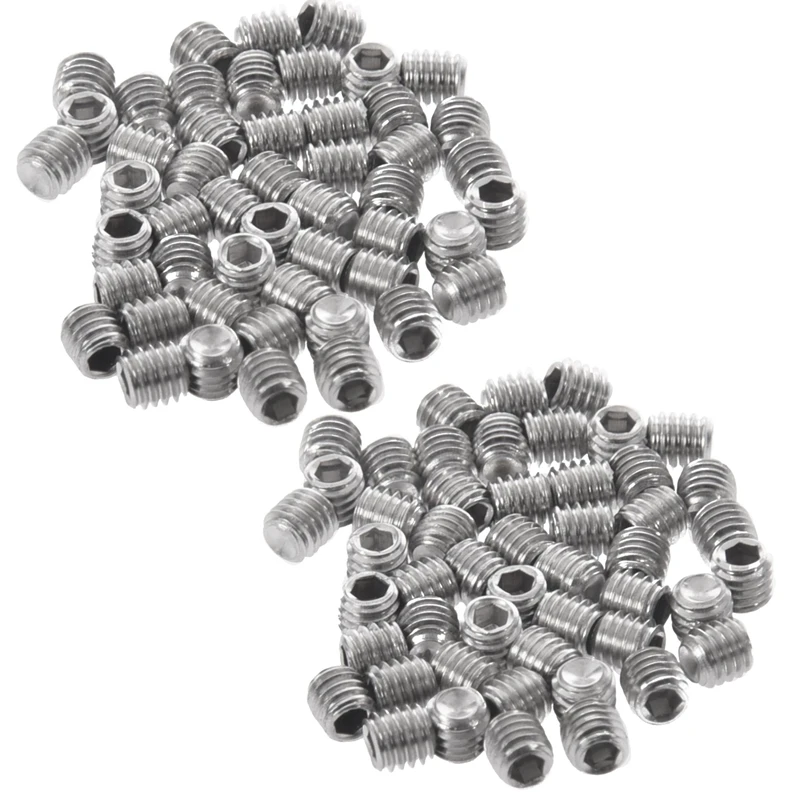 

100Pcs M3x3mm Stainless Steel Hex Socket Set Cap Point Grub Screws Silver
