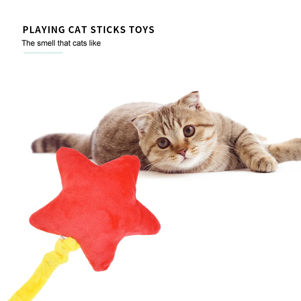 

Creative Pet Toy Cat Interactive Playing Soft Plush Toys Squeak Chewing Bite Five-pointed Star Puppy Cat BB Sound Toys