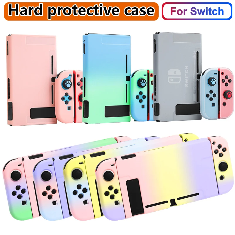 Tri color gradient Protective Case hard For Nintendo Switch ultrathin can Insert Dock NS Joy Con Controller Shell Cover Colorful